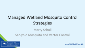 Managed Wetland Mosquito Control Strategies Marty Scholl